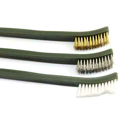 6-Pack Double-Ended Cleaning Brushes (2PCS Stainless Steel Wire Brushes + 2PCS Brass Wire Brushes + 2PCS Nylon Brushes)