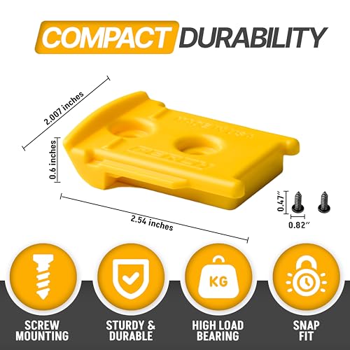 PERCH 9 Pack Tool Holder Wall Mount for DeWalt 20v/60v Cordless Tools - Snap Fit Drill Hanger With 18 Screws - Easy to Install, Screw in and Lock