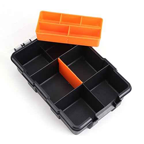 Plastic Heavy-Duty Tool Storage Box Two-Layer Components Storage Case Organizer Small Parts Tool Box