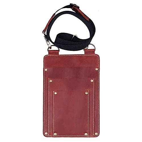 Leather Florist Tool Belt Bag Garden Farmer Pouch Organizer - Hand Tools Holder Utility Kit (Cognac Brown)