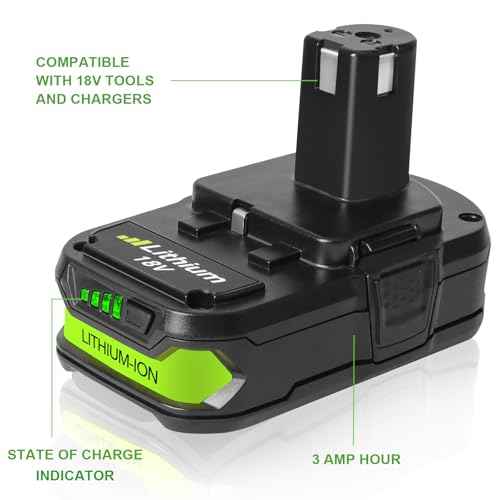 2 Pack 3.0Ah Replacement Battery and Charger Combo Compatible with ONE+ 18V System- Fits Ryobi 18V Cordless Tools (Not Made in Ryobi)