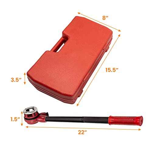 maXpeedingrods BSPT Ratchet Pipe Threader Kit, Manual Ratcheting Pipe Threading Tool Set w/ 6 Dies 1/4", 3/8", 1/2", 3/4", 1", 1-1/4" for Metal and PVC Pipes