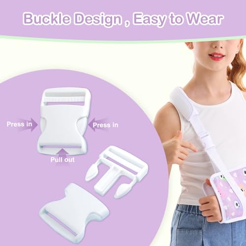Kids Arm Sling for Broken Arm Torn Rotator Cuff Shoulder Elbow Wrist injury Printed Pediatric Child Toddler Brace Support for Children Girls with Lovely Bear (Large)