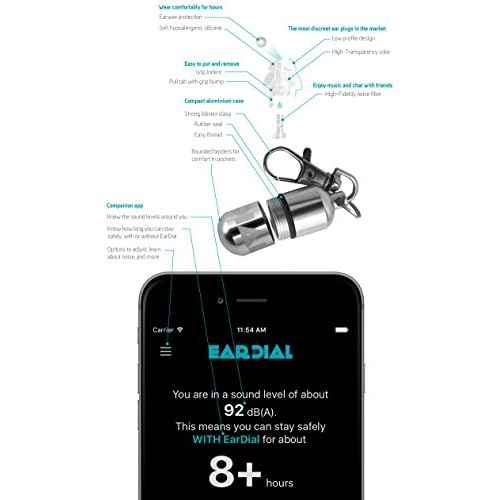 HiFi Earplugs - Invisible Hearing Protection for Concerts, Music Festivals, Musicians, Motorcycles and other Discreet Comfortable High Fidelity Noise Reduction. With Compact Case and App