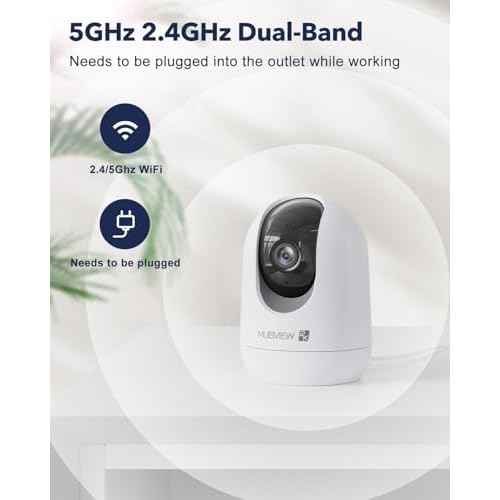 Indoor Security Camera 2K, Pet Camera with Phone App, WiFi Cameras for Home Security Camera for Dog/ Baby Monitor/Elder Pan Tilt, 5/2.4GHz, 24/7, 2-Way Talk, Human Detection, Motion Tracking, Cloud