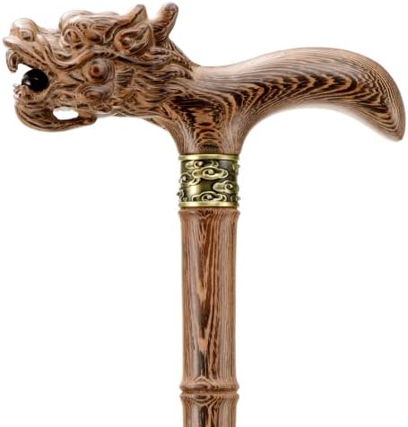 Wooden Cane, Hand Carved High-end Walking Cane for Men and Women, Lightweight Design Support Up to 500lbs Dragon Canes for Seniors, Suitable for Discerning Personal and Gift Use