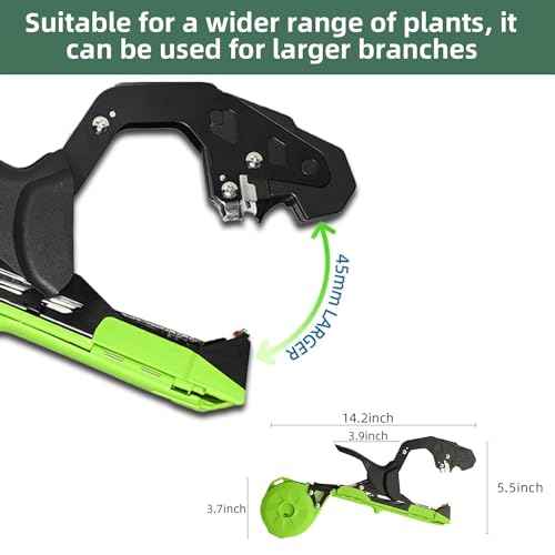 Suca Plant Tying Machine, Lightweight Plant Tying Tape Tool to Tie Up Vine Quickly, Tie Tapener Gun with Tapes and Staples Green