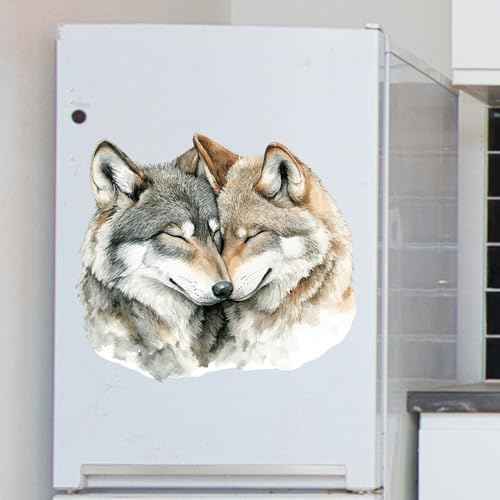 Lifelike Wolf Wall Decal Wild Animal Wall Sticker Wolf Head Wall Decals Waterproof Adhesive Stickers for Living Room, Bedroom