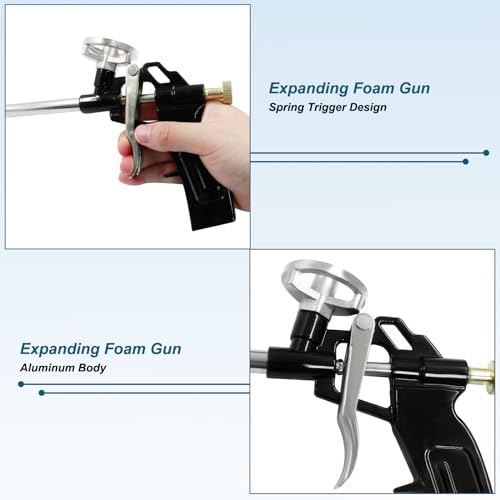 BokWin 1 Pcs Spray Foam Gun Heavy Duty Expanding Foam Gun Stainless Steel Sealant Application Gun for Filling Sealing Windows Gap
