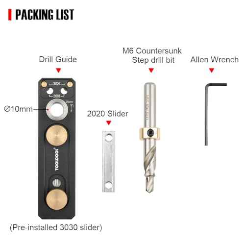 TOOLCOOL Aluminum Profile Drill Guide Access Hole Drill Jig For 2020 2040 3030 3060 European Standard Aluminum Extrusion Profile