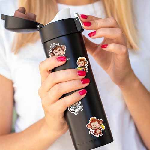 Monkey Stickers 50 Pieces Vinyl Waterproof Decal for Laptop Water Bottle Phone Car Window Bike Motorcycle Stakeboard Scrapbook Monkeys Sticker Gifts for Kid Teen Adult