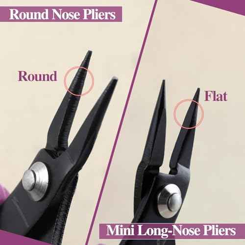 SPEEDWOX Long-Nose Pliers 5.5" Mini Tweezer Nose Pliers Chain Nose Plier Flat Nose Specialty Pointed Nose Micro Plier With Smooth Jaws 1mm Diameter Tip Small Jewelry Making Needle Nose Plyers