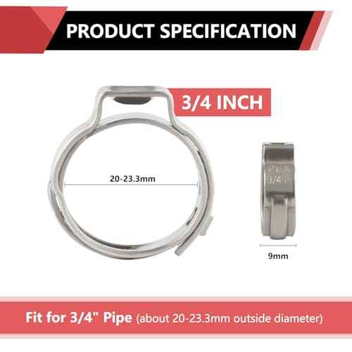 100-Pack EFIELD 3/4-inch Stainless Steel Pex Cinch Clamp Rings for Pex Tubing Pipes,(CLAMP018)