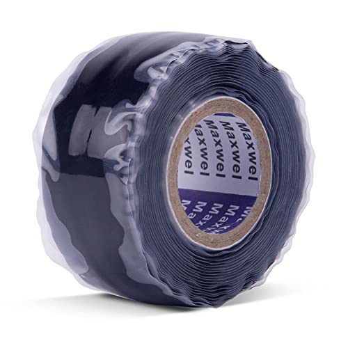 Self Fusing Silicone Tape Leak Seal - 1 In 10 Ft Black No Adhesive Waterproof Silicon Rubber Self Amalgamating Tape for Hose Repair/Pipe Leak Sealing/Electrical Insulating (Pack of 1 Roll)