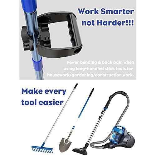Garden Shovel Handle Attachment, Labor Saving Tool Grip for Back Saver, Work with Garden Shovels, Snow Shovels, Rakes, D Grip Ergonomic Handle Replacement, Black