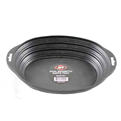 AFF Retractable Magnetic Parts Oval Tray, 12" L x 9" W, Black, 921