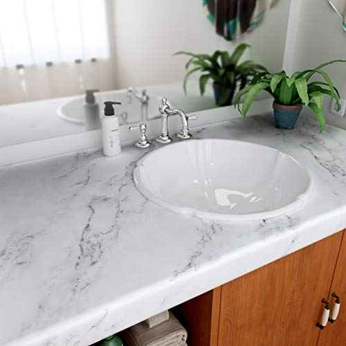 Decotalk Grey White Marble Contact Paper 12 x 120 inch Peel and Stick Countertops Self Adhesive Wallpaper Waterproof Removable Granite Contact Paper for Kitchen Backsplash Cabinets Drawer Liners Thick
