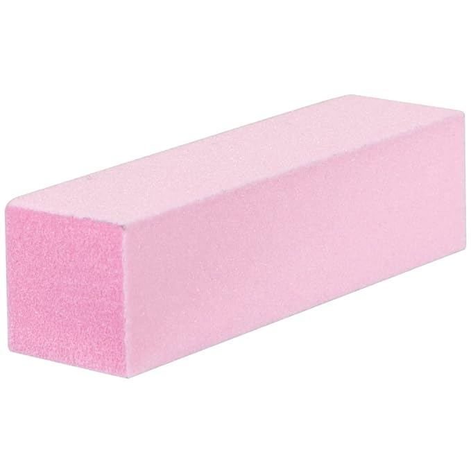 ForPro Professional Collection Pink Pedicure Block, 100/180 Grit, Three-Sided Pedicure Nail Buffer, 3.75” L x 1” W x 1” H, 15-Count
