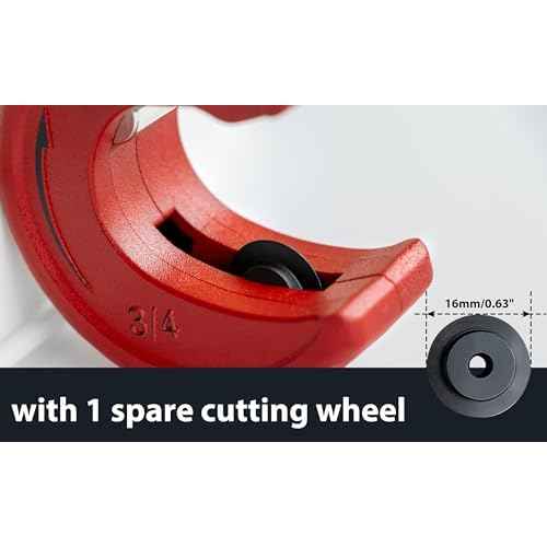 3/4" Tube Cutter Copper Pipe Slice Zinc Alloy Body with 1 Replacement Cutting Wheel