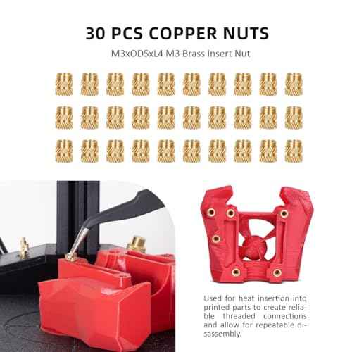 Vertical Heat Set Insert Tool Pressing Machine with 90W Soldering Iron, Heat Set Tips M2-M8, 30PCS Brass Nuts Threaded Inserts for 3D Printed Part