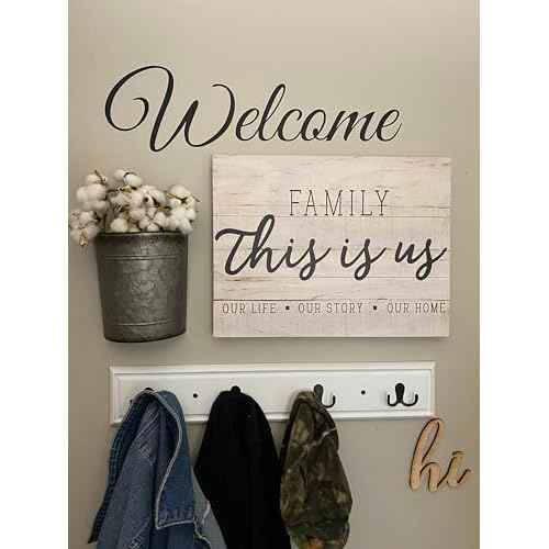 Welcome Door Decal Front Door Decal Welcome Door Sign Decal Front Door Sign Farmhouse Welcome Sticker Greeting for Home15.7" x 5.1" Black