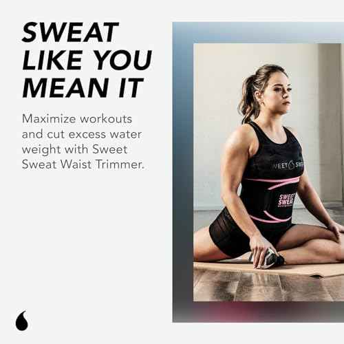 Sports Research Sweet Sweat Waist Trimmer (Core Series) - Premium Sweat Enhancing Fitness Band for Women & Men