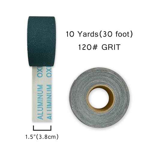 Waterproof Emery Cloth Roll Grit 120 Abrasive Wet of Dry Sandpaper 1.5 inch X 10 Yards, Aluminum Oxide Sanding Rolls Sand Paper Fabric Backed for Automotive Metal Polishing, Woodworking