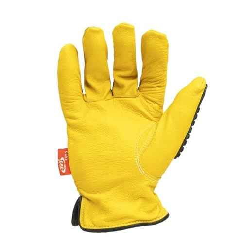 Ironclad Mens Work Glove 360 CUT LEATHER IMPACT, Yelloe, Large US