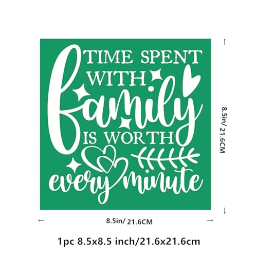 JAJADO Home Silk Screen Stencils DIY Screen Printing Template, Faith Farmhouse Family Quote Reusable Adhesive Stencils Silk Screen Transfer for Crafts Painting on Wood, T-Shirt, Glass, Paper 8.5x8.5¡°