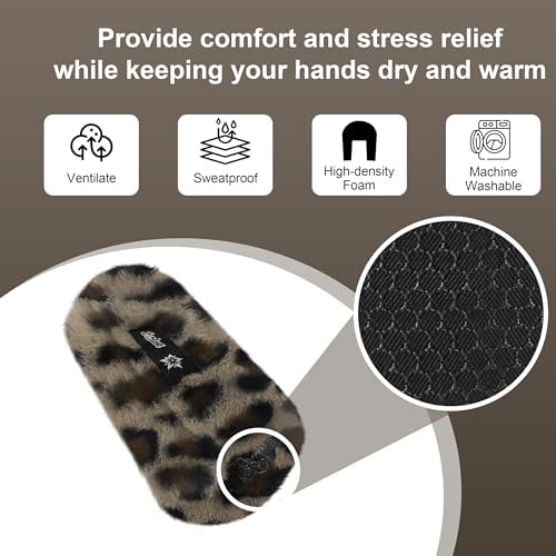 SPRING SEAON Walker Hand Pads Fluffy Walker Handle Cushions Non-Slip Universal Walker Grips Padded Hand Covers Soft Pads for Walkers for Seniors Walker Pads for Handles Folding Rolling Wheelchair, Rollator Handle, Elderly Grippers 2 Pack