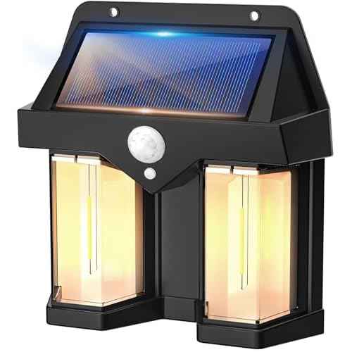 New Solar Wall lamp Features Three Lighting Modes from Dusk to Dawn, with an Ip65 Waterproof Motion Sensor for Outdoor Lighting and Automatic Light Sensing, Suitable for Multiple scenarios 1PC
