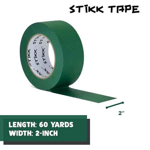 STIKK Painters Tape - 1pk Forest Dark Green Painter Tape - 2 inch x 60 Yards - Paint Tape for Painting, Edges, Trim, Ceilings - Masking Tape for DIY Paint Projects - Residue-Free Painting Tape