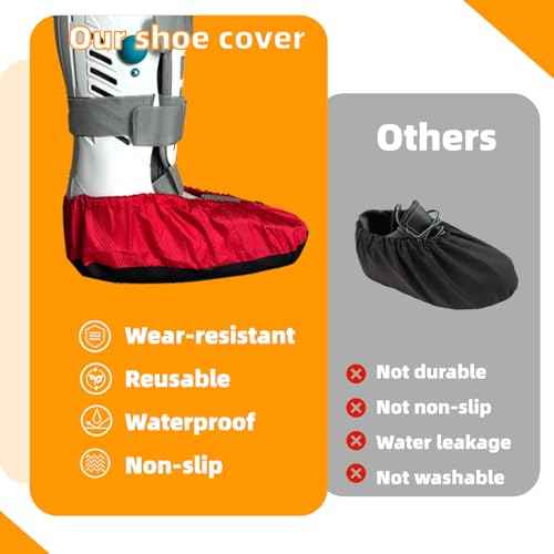 Air Cam Walking Boot Covers 2 pcs, Fracture Medical Cast Boots Shoe Covers for Broken Foot Ankle Recovery With Waterproof Anti-slip and Washable (Medium)