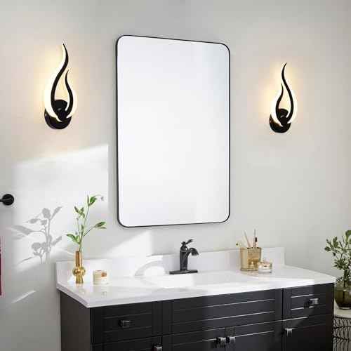 Modern Wall Sconce Set of 2, Wall Light Hardwired with 2.4G Remote Control, 10W LED Black Wall Mounted Lights, 3000K-6000K Dimmable, LED Wall Lights for Living Room Bedroom Hallway Bedside