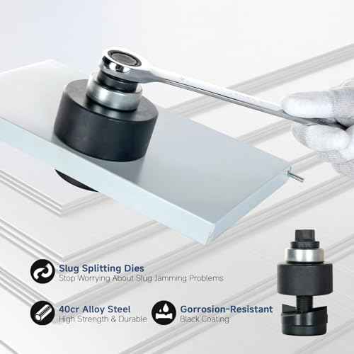 Manual Ratchet Knockout Hole Punch Driver Kits with 6 Dies 1/2¡±, 3/4¡±, 1¡±, 1-1/4¡±, 1-1/2¡±, 2¡± Mental Punch Tools KO Tool Set Electrical Conduit Hole Cutter Kit