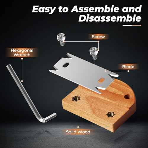 Edge Banding Trimmer for Woodworking & 1PCS Replacement Blade,Edge Corner Planer with Hanging Strap,Edge Banding Cutter,Hand Planer Edge Bander,for Deburring, Chamfering and Trimming