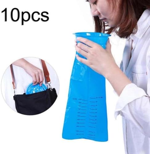 10 Pack Disposable Vomit Bags,Barf Bags 1000Ml Blue,Morning Sickness Bag Hospital Grade Leaking Resistant By Valchoose(Blue)