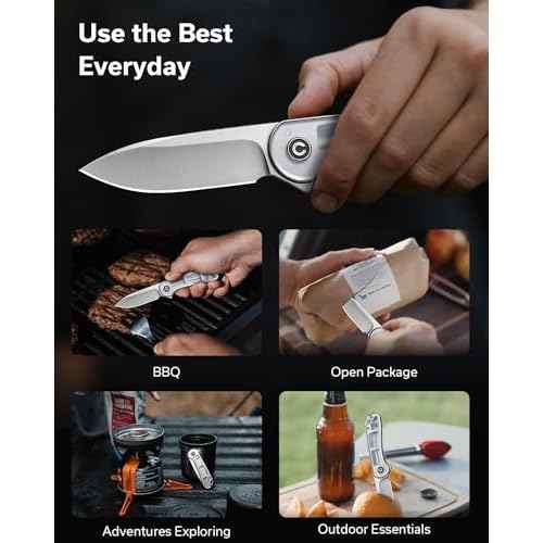 CIVIVI Folding Pocket Knife- Elementum Flipper Knife with 2.96'' D2 Blade Lexan Handle, Ideal for Men Women Outdoor EDC Gift C907A-7