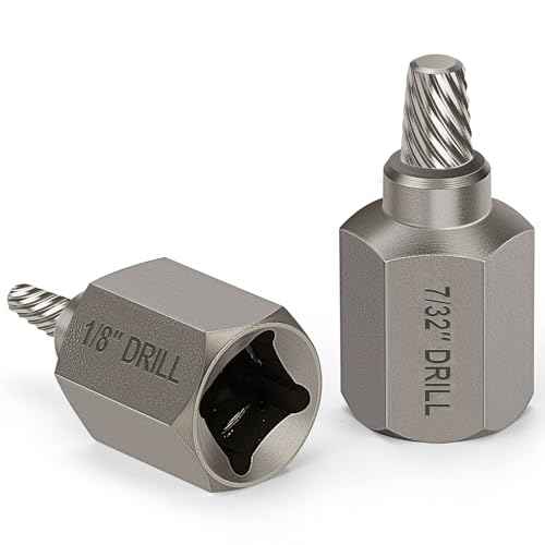 Topec Double Head Screw Extractor Set, Newest Version 3/8¡± Drive 2-in-1 Functional Easy Out Bolt Extractor, 2PC,1/8 & 7/32