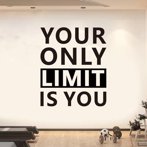 SEATUNE Motivational Gym Wall Decals - Inspirational Quotes Office Wall Stickers - School Classroom Home Garage Vinyl Art Wall Decor - Your Only Limit is You 15"X18"