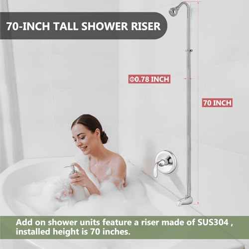 Convertor Shower Unit Spout-Type Add-On Tub Shower Conversion Kit Polished Chrome