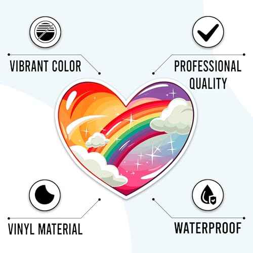 Love Heart Stickers 50 Pieces Vinyl Waterproof Decal for Laptop Water Bottle Phone Car Window Bike Motorcycle Stakeboard Scrapbook Hearts Sticker Gifts