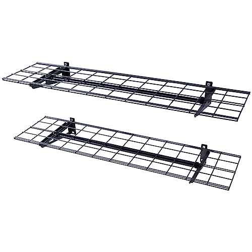 VEVOR Garage Shelving Wall Mounted, 1 x 4 ft Heavy Duty Shelves, 400 lbs Load Capacity Storage Rack Floating 2 Pack, Suitable for Shop, Shed, Storage, Black (LL1248)