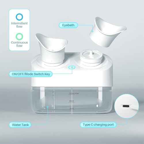 Electric Portable Eyewash Station OSHA Approved,Eye Wash Kit with Sewage System and 2 Clean Mode,Ergonomic Design, Suitable for Dry Eyes, Workplace Safety and Emergency Eye Washing