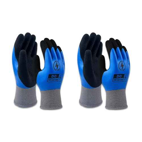 2 Pairs Insulated Electrician Gloves 1000V Voltage Resistant Flame Retardant Work Gloves, Electrical Rubber Non-slip Texture Design for Electricians Prevent Shock