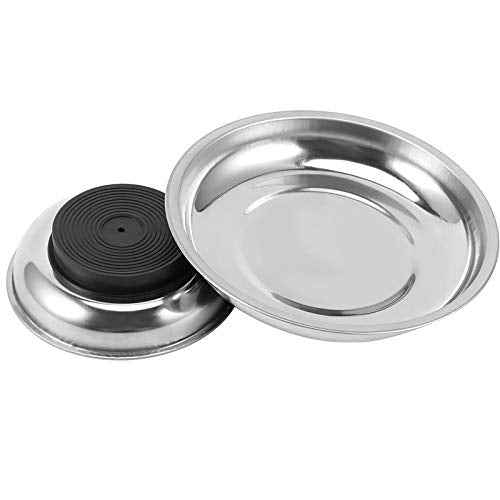 ZOENHOU 10 PCS 4¡± 6¡± Round Magnetic Tray, Stainless Steel Magnet Parts Tools Trays Parts Screw Holder Metal Collector for Mechanics Hobbyists Woodworker