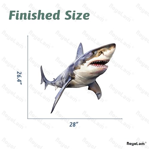 Lifelike Shark Wall Stickers for Nursery Sea Animal Wall Stickers for Kid Boy Baby Room Stickers Peel and Stick Wall Art Home Decor Living Room Bedroom Bathroom