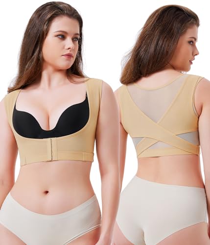 URSEXYLY Upper Back Brace for Women Breathable Posture Corrector Posture Support Back Straightener Pain Relief(Beige,3XL)