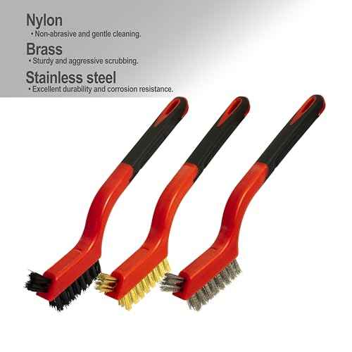 Generic 5Pcs Wire Brush and Scraper Set, Stainless Steel, Brass, Nylon Bristles, 3 Large Brushes, 2 Scrapers, Effortless Handling, Versatile Cleaning, Rust, Paint, Grease Removal