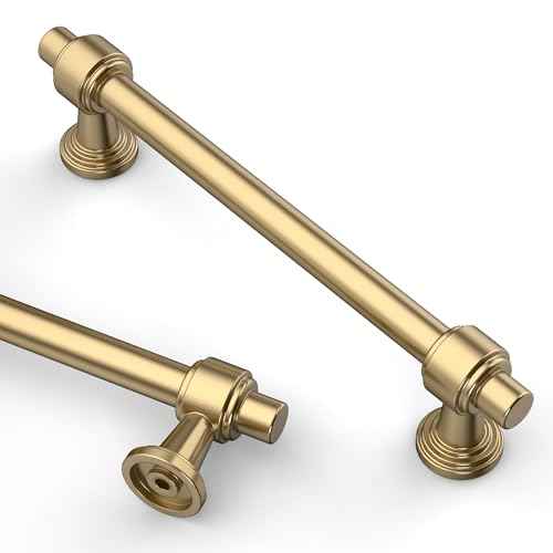 Asidrama 10 Pack 5 Inch(128mm) Champagne Bronze Cabinet pulls Kitchen Cabinet Handles, Cabinet Pulls Kitchen Cabinet Hardware for Cupboard Drawer Pulls